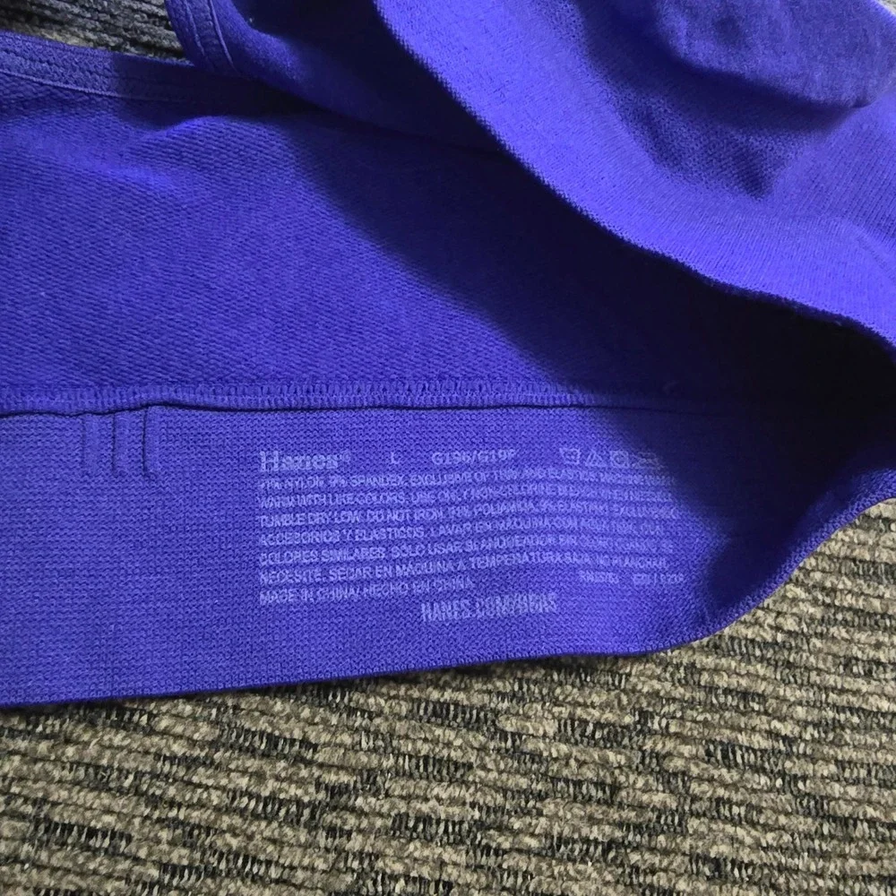 Hanes Bralette Womens Large Purple‎ Seamless V-Neck Wirefree G196/G19F